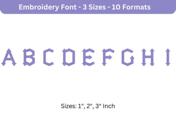 Arrowhead Lake Font Uppercase a to I Review for Sweatshirt Embroidery