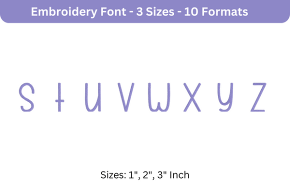 Beautiful Font Lowercase S to Z Review for Personalized Embroidery