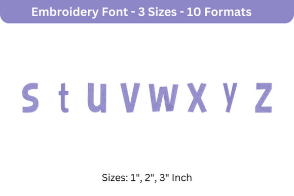 Bimbo Font Lowercase S to Z Review for Sweatshirt Embroidery