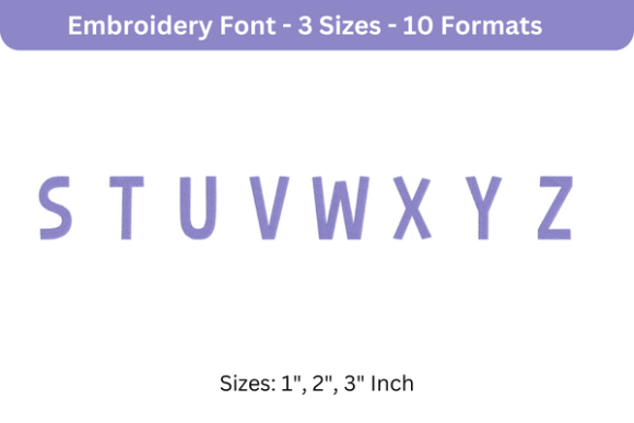 Bimbo Font Uppercase S to Z Review for Embroidery Projects