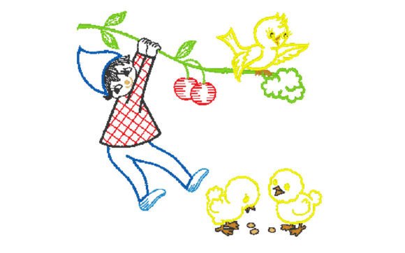Boy and Little Chicks
