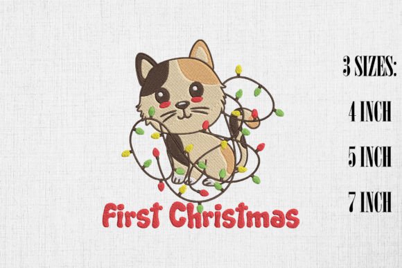 Cute Cat Christmas Lights Embroidery Review