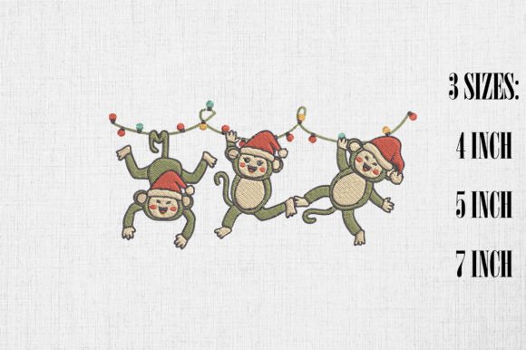 Cute Monkeys Happy Christmas Embroidery Review