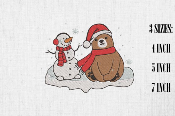 Cute Snowman Bear Happy Christmas Embroidery Review
