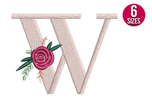 Floral Alphabet W Letter