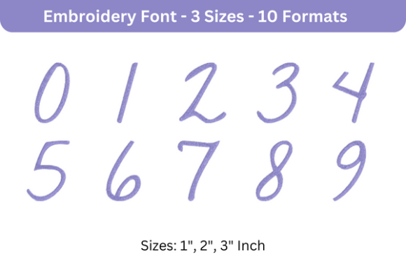 Romantic Font 0 to 9